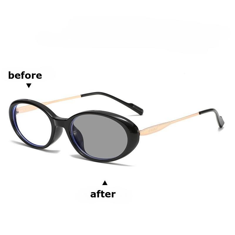 Fashionable Oval-Frame Photochromic Reading Glasses Unisex New Style HD Blue Light Blocking Outdoor Photochromic Reading Glasses 0