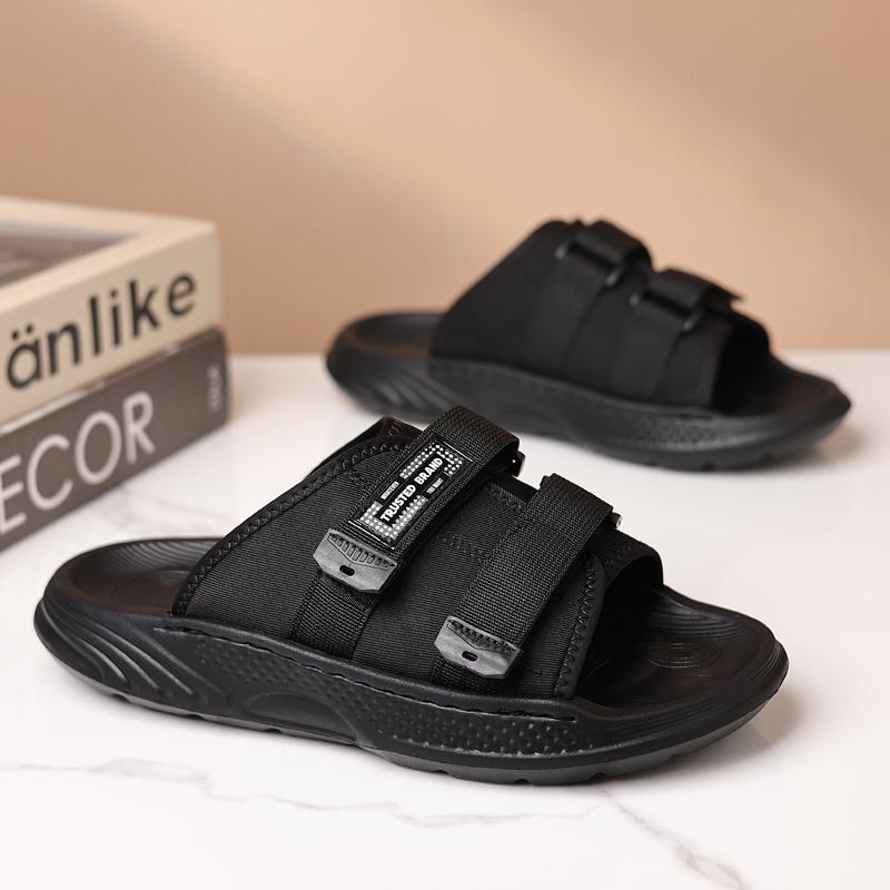 Fashion Thick Bottom Male Breathable Slippers Outdoor Men Sports Slippers Summer Handmade Men's Casual Shoes Beach Mens Slip On Shoes