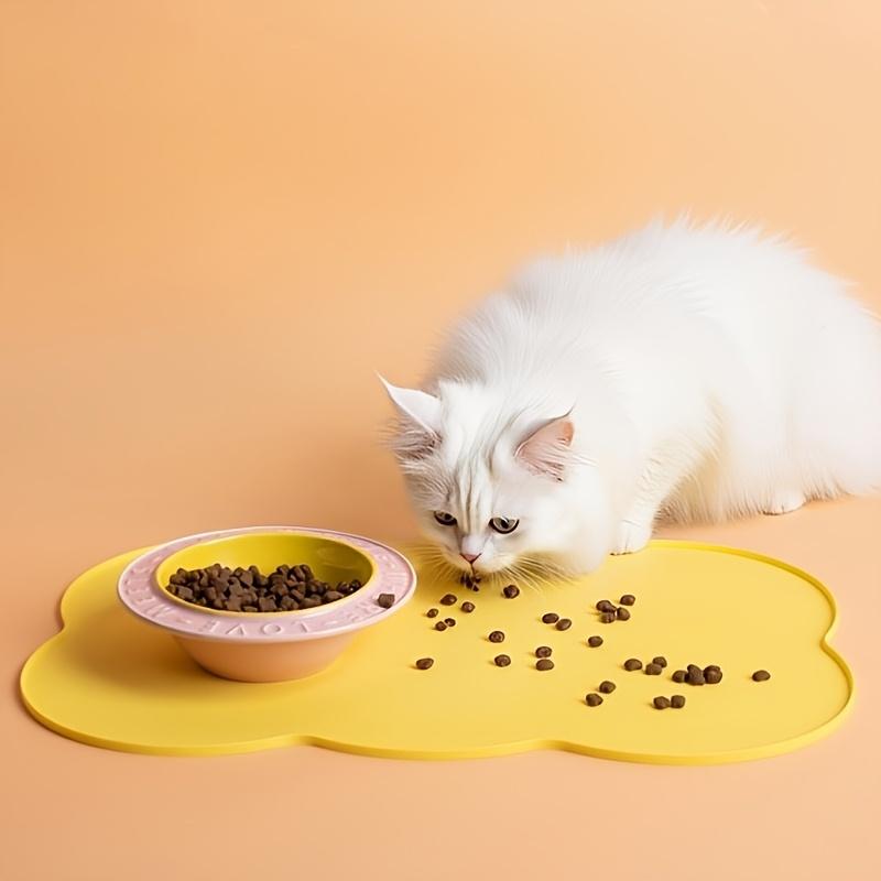Pet Feeding Mat For Dogs & Cats, Thin Silicone Waterproof Cat Food Mat Cat Bowl Mat With Raised Edge, Cat Placemat