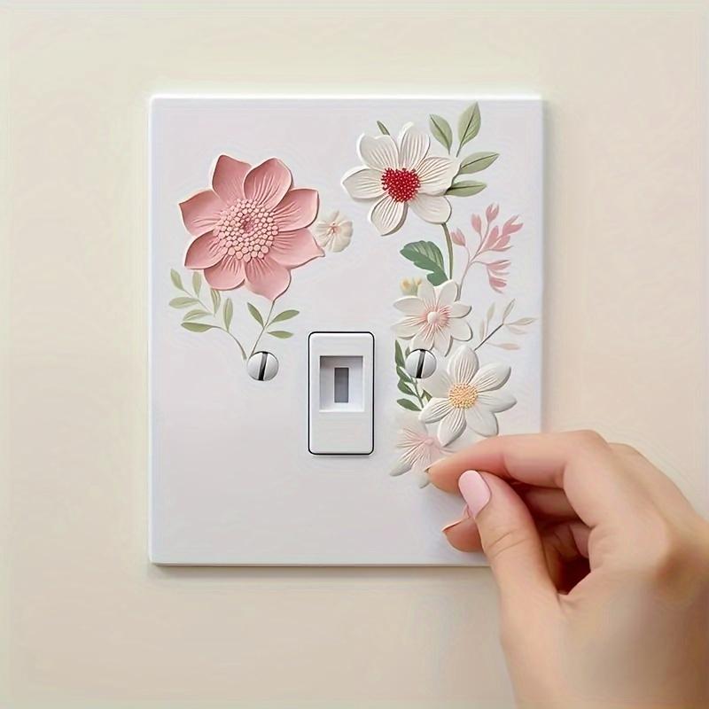 1pc 3D Floral for Switch - Vinyl Sticker, Removable & Easy Apply for Living Room Decor, Wall Stickers, Room Decor