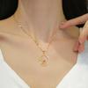 Titanium Steel Star Moon Light Luxury Banquet Wedding Necklace Women'S Versatile Collarbone Chain Titanium Steel Chain