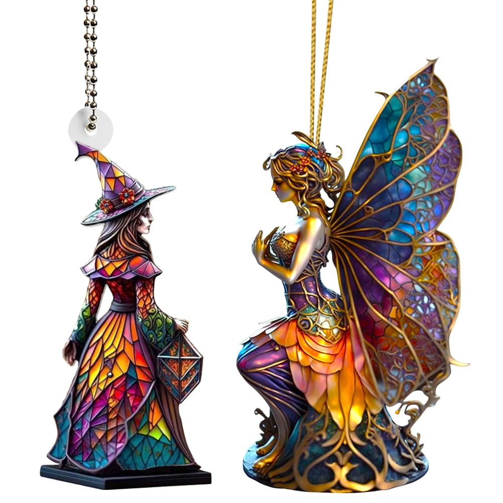 Halloween-Hexe zum Aufhängen im Auto-Rückspiegel, Hexe zum Aufhängen, Ornament, Festivalbedarf, kreatives Zubehör für Gartenpflanzen im Freien