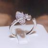Stylish 925 Silver Plated Zircon Spaceship Ring for Women's New Women's Zircon Jewelry Wedding Bride Jewelry Ring Wedding Ring