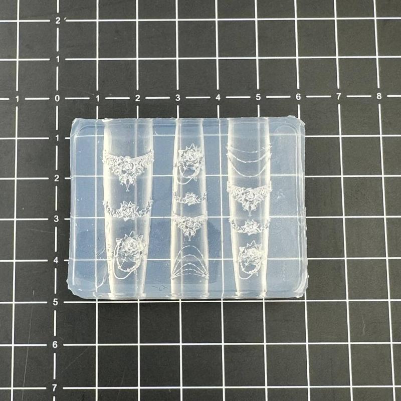 French Lace Chain Flowers 3D Acrylic Mold Swan Nail Art Decorations Diy Silicone Decorated Nail Art Templates Nails Mold Tool