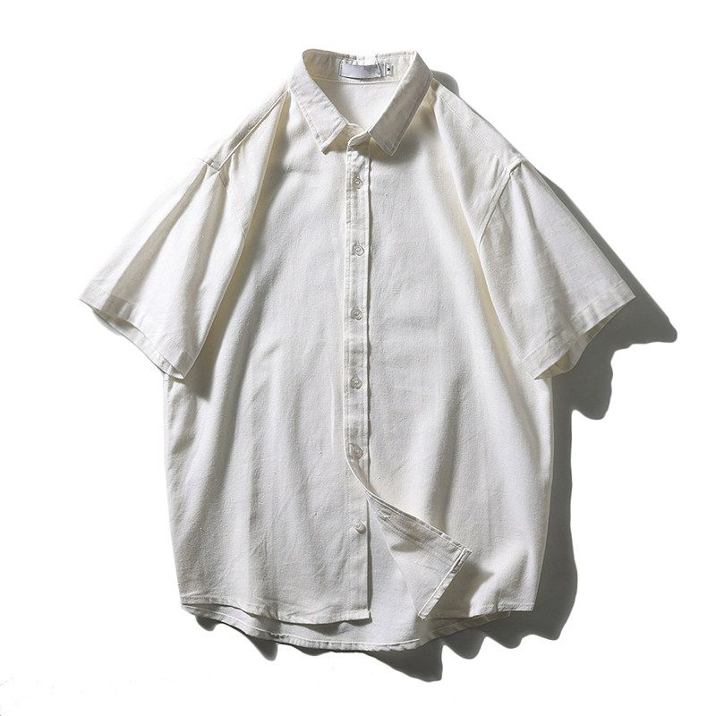 Export Export Tail Order Japanese Style Linen Shirt Men Short Sleeve Summer New Arrival Thin Casual Outwear Cotton Linen Shirt
