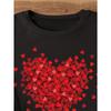 Heart Print Crew Neck T-Shirt, Casual Short Sleeve Top For Spring & Summer, Women's Clothing European Size