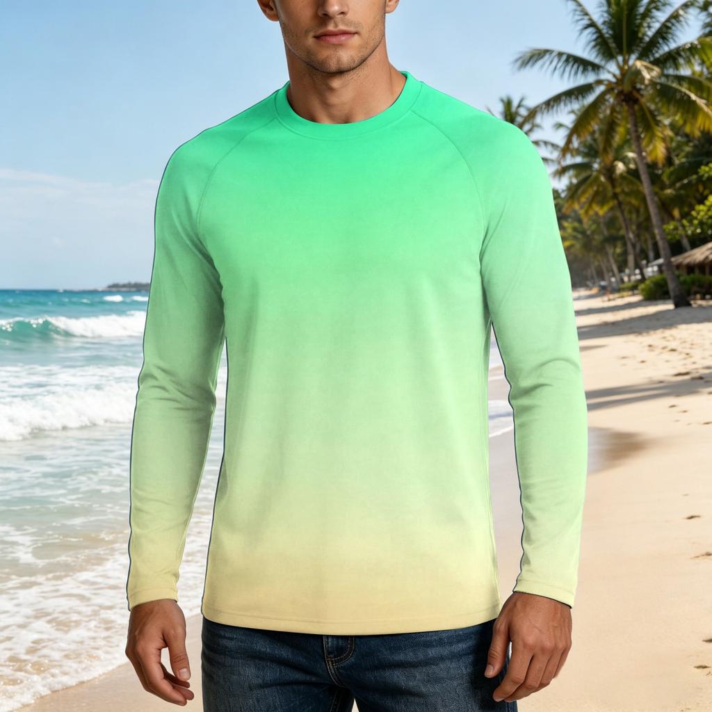 Herren Langarm UPF50+ Sonnenschutzshirt Leicht Atmungsaktiv Schnelltrocknend Outdoor Freizeit Oberteil für Sommeraktivitäten