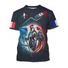 Camisa de Futebol da França Camisetas Masculinas Uniforme de Futebol Mangas Curtas Camisetas Gráficas de Mapa e Bandeira da França Casuais Esportivas Tops Unissex
