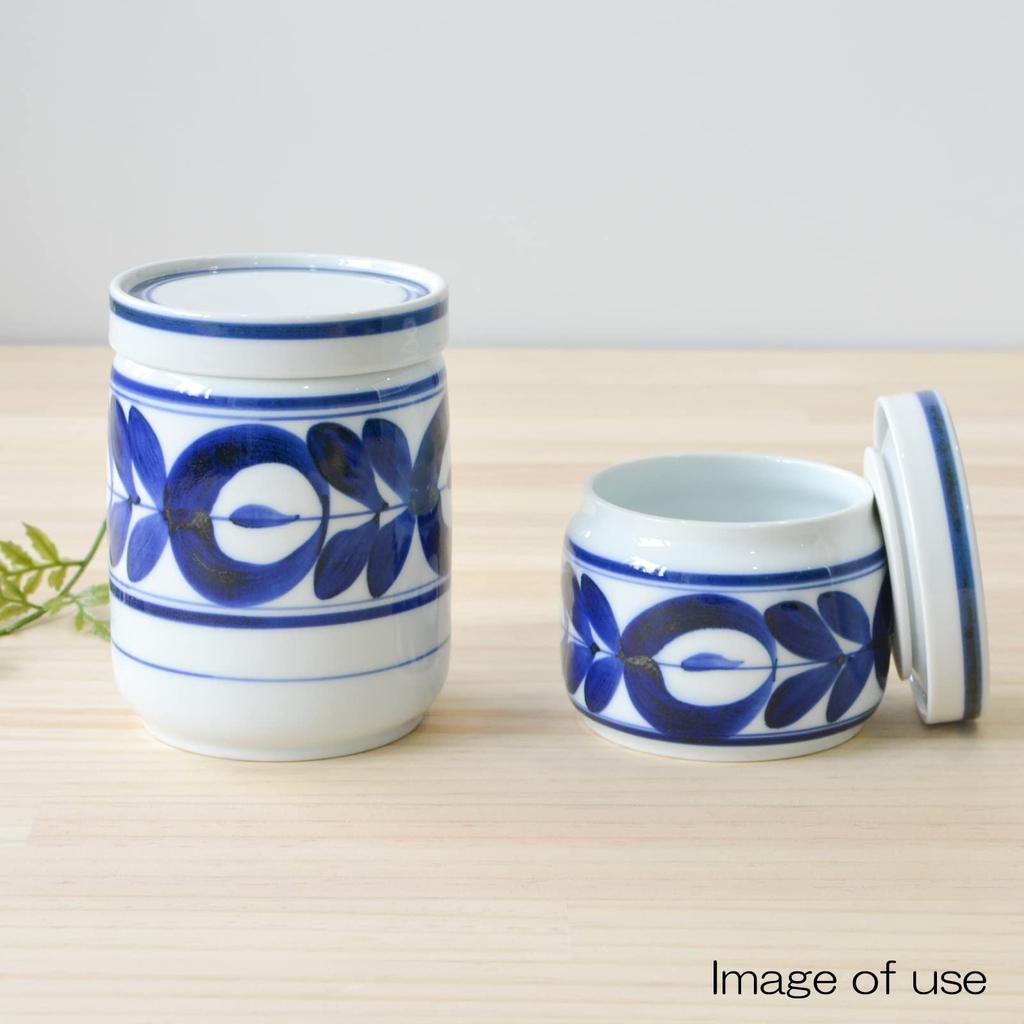 Nishikai Toki Hasami Ware Storage Container Majolica Pattern 73450 (Preservation Pottery) (Large)