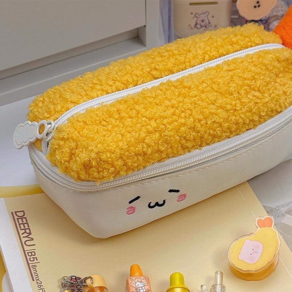 Plush Pen Bag Fried Shrimp Shape Stationery Bag New Pencil Case  School Office