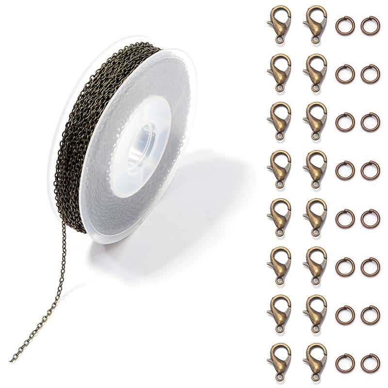 Iron Cross-Design Electroplated Chain with Swivel Lobster Clasp for DIY Jewelry Accessories