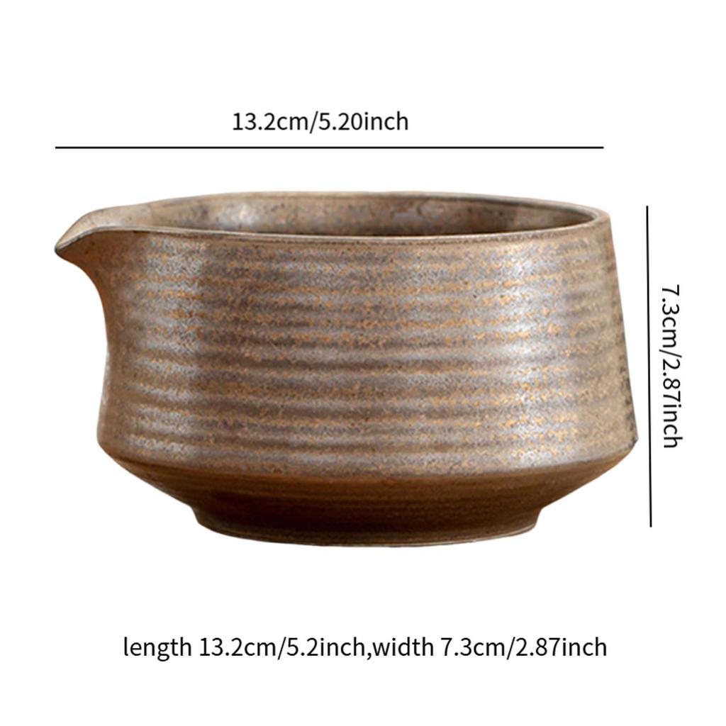 Ceramic Matcha Tea Bowl Japanese Tea Cup 560ml Matcha Accessories with Spout Handmade for Tea Lovers Friends Beginner Gift