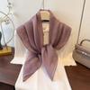 New Imitation Silk Square Scarf Travel Air-conditioned Room Fashionable Neck Protection Accessories Pinstripe Silver Silk Shawl Versatile Square Scarf