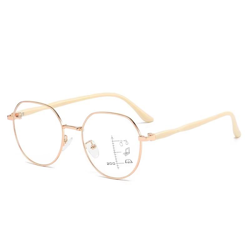 Xiaomi Trendy Metal Eyeglasses Progressive Lens Far Near View Anti Blue Light Clear Presbyopic Glasses 8067