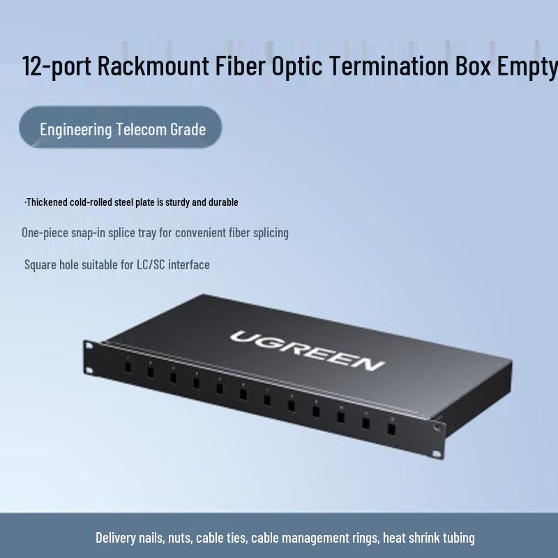 Ugreen 12-Core Rack-Mount Fiber Optic Distribution Frame