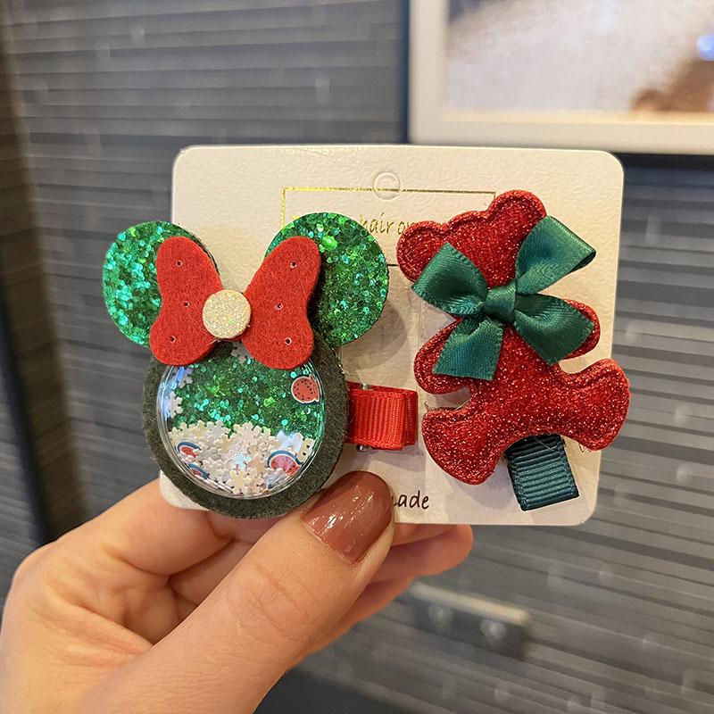 Weihnachts-Minnie-Haarspangen - Niedliche Cartoon-Accessoires für das Weihnachts-Verkleiden von Kindern