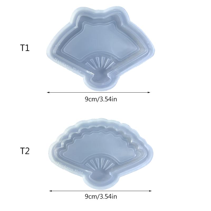 Stunning Folding Fan Shaped Desserts Mold Soft Silicone Molds DIY Fan Resin Casting Mould Wedding Gift Party Favor