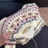 Women's Loose-Fit Knitted Cardigan - Fair Isle Design, Cozy Autumn/Winter Style