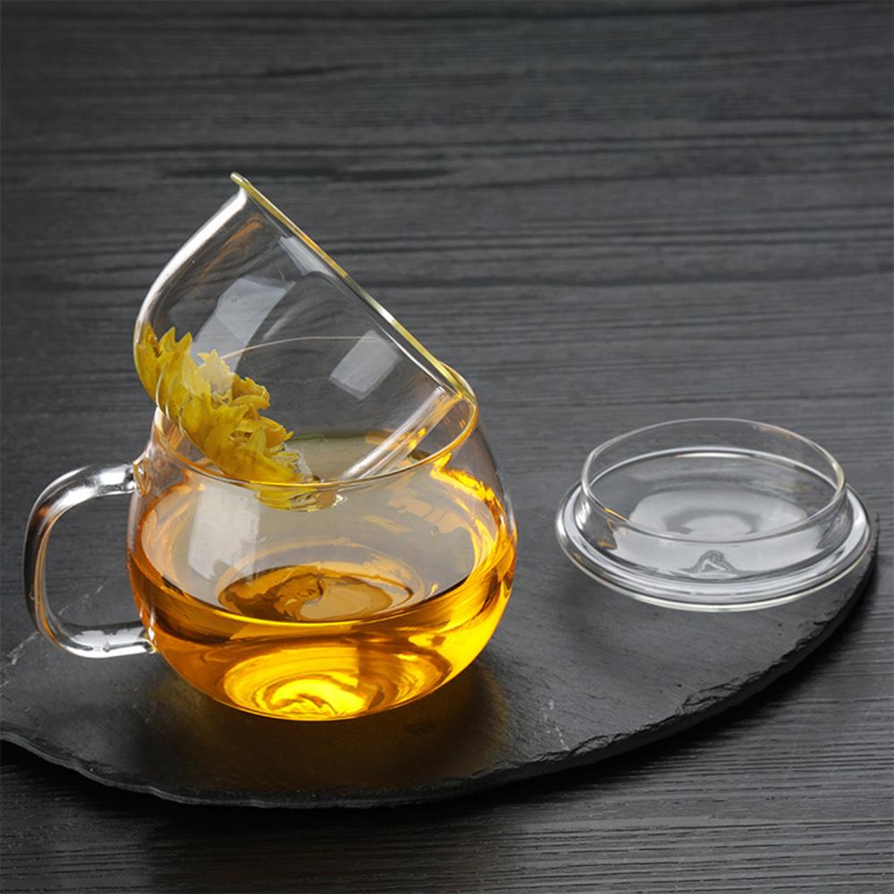 Creative Glass Tea Infuser Cup With Transparent Filter Heat Resistant Glass Tea Pot Tea Maker Rose Flower Tea Cup Office Mug