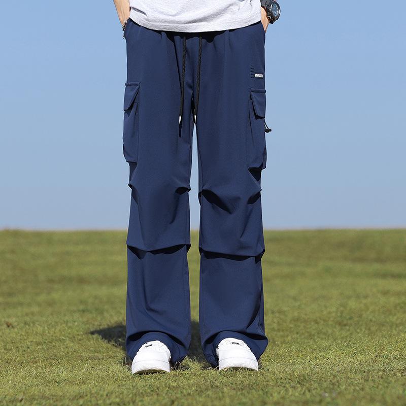 Spring and Autumn Men's Fashion Solid Color Casual Cargo Pants