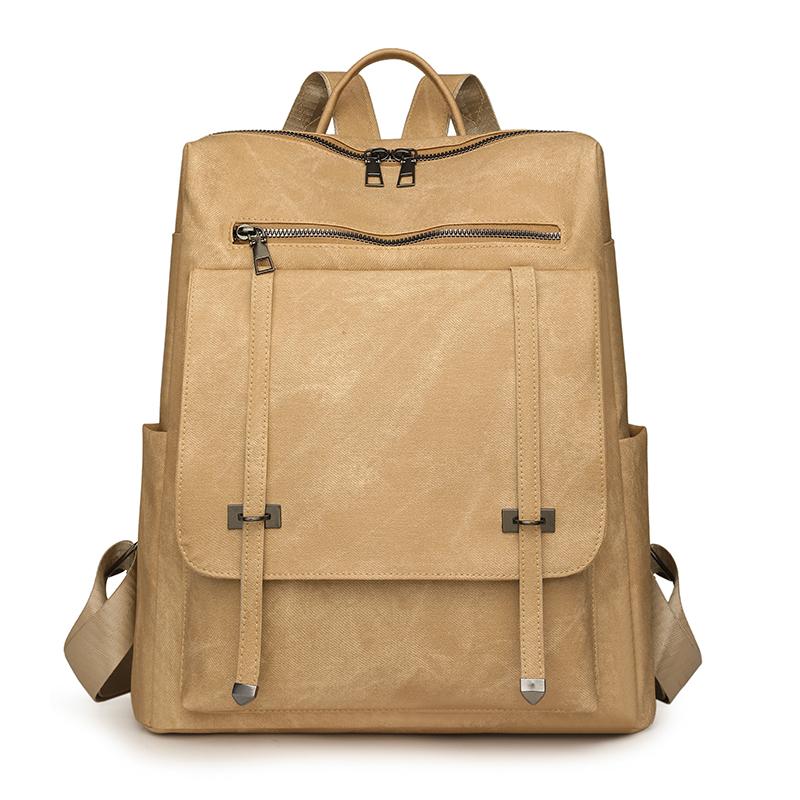 

Винтажный мягкий кожаный рюкзак женский большой емкости дорожный рюкзак школьный рюкзак для школьников жёлтый