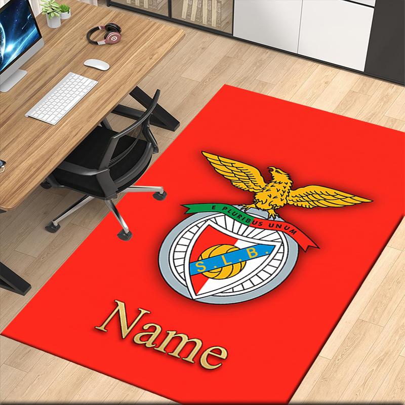 Custom Name Benfica Printed Carpet Rug For Office Chair Living Room Bedroom Kitchen Room Decor Gifts