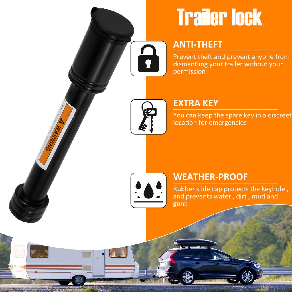 Trailer Hitch Lock 5/8 Inch Carbon Steel Towing Hitch Receiver Lock Anti-Theft Waterproof Hitch Receiver Pin Lock Fits 2"