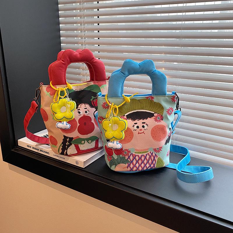 2025 Cute Goofy Cartoon Canvas Handbag - Single Shoulder & Crossbody Bag Backpack