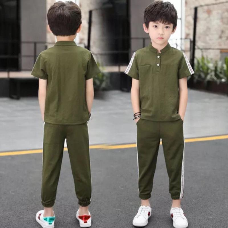 Boys' Summer Suits, Western Style, Big Children's Summer Children's Children's Short-sleeved Two-piece Suit