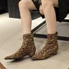 Fashion SUOJIALUN 2025 New Brand Women Ankle Boots Fashion Pointed Toe Square Med Heel Ladies Casual Short Boots Outdoor Dress Pumps Sho