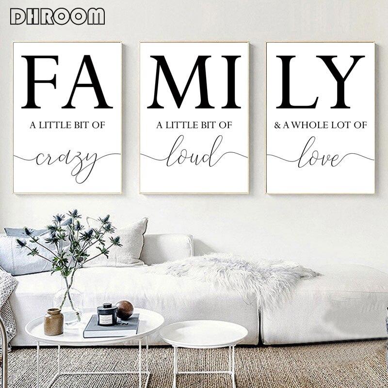 Cheap Family Sign Wall Decoration Family a Little Quote Crazy Print