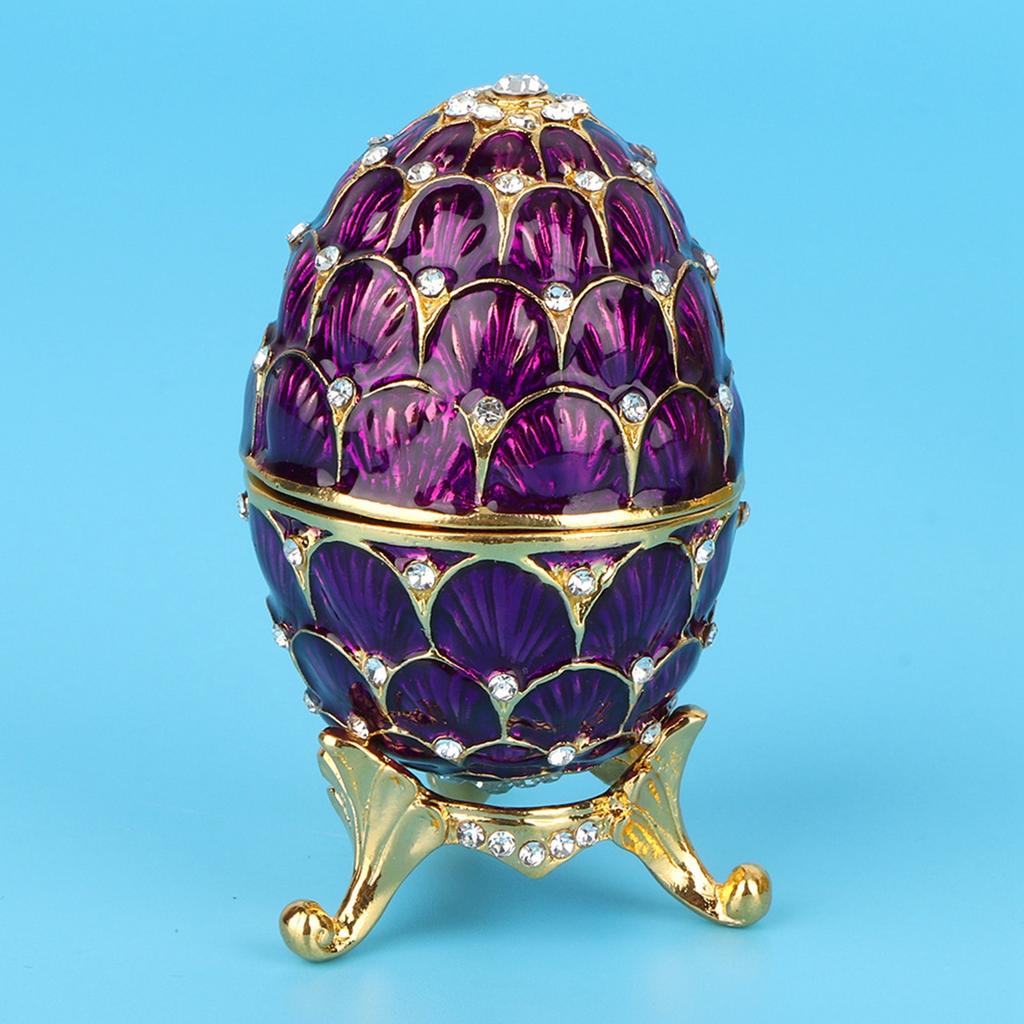 Enameled Easter Egg Vintage Style Jewelry Organizer Trinket Box Decoration Crafts