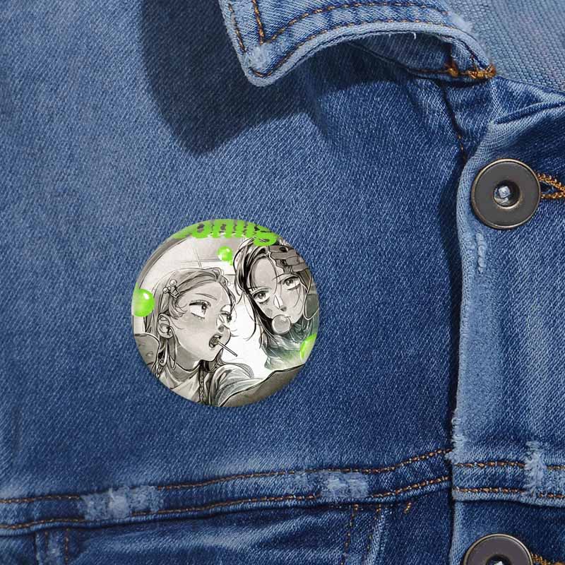 Anime The Guy She Was Interested In Wasn't A Guy At All Button Pin Cartoon Mitsuki Koga Brooch Badge Bag Hat Decor Accessories