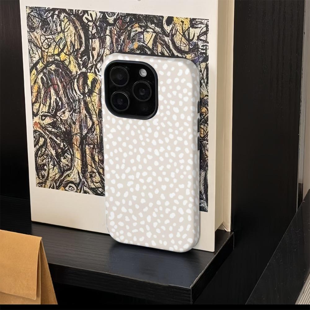 Minimalist dot pattern design phone case suitable for iPhone17 16 15 14 13 12 11Pro/Max/Plus anti drop and shockproof back cover