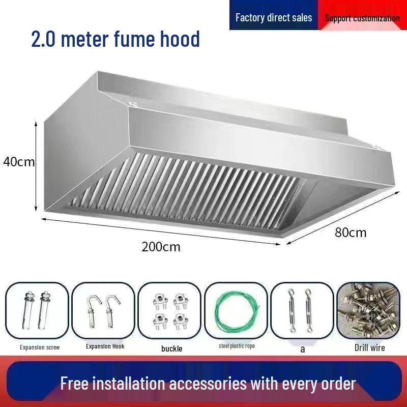 Heavy-Duty Stainless Steel Range Hood Fan for Commercial Kitchens
