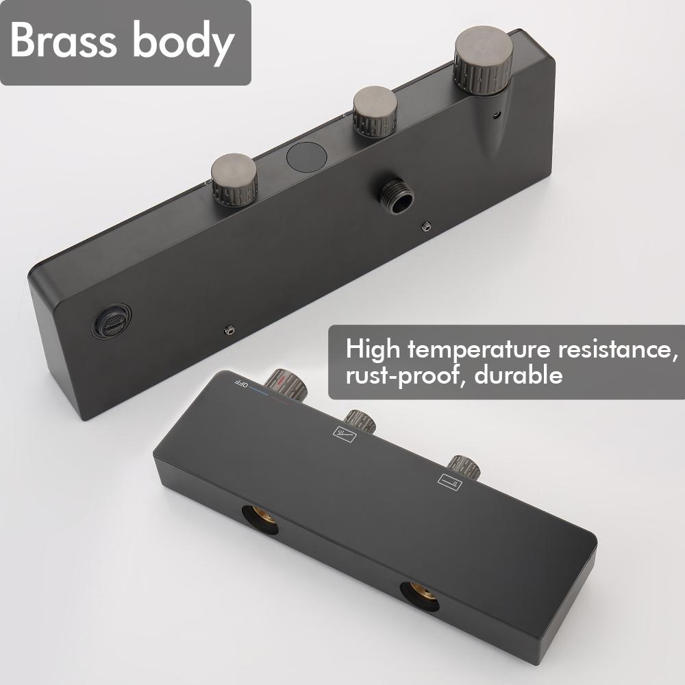 Thermostatic Shower Faucet Arm Lift Rod Brass Shelf 2 Function Spout& Hand Shower Hot And Cold Bathroom Tap 2 Model Bathroom Tap