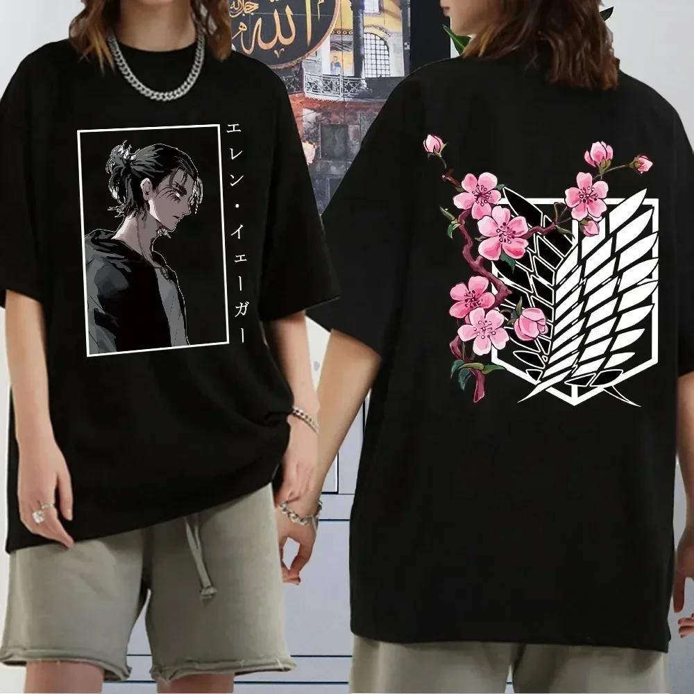 Attack On Titan Japanese Anime T-Shirts For Men And Women, Printed Cotton Short Sleeve T-Shirts, Oversized Fashion T-Shirts