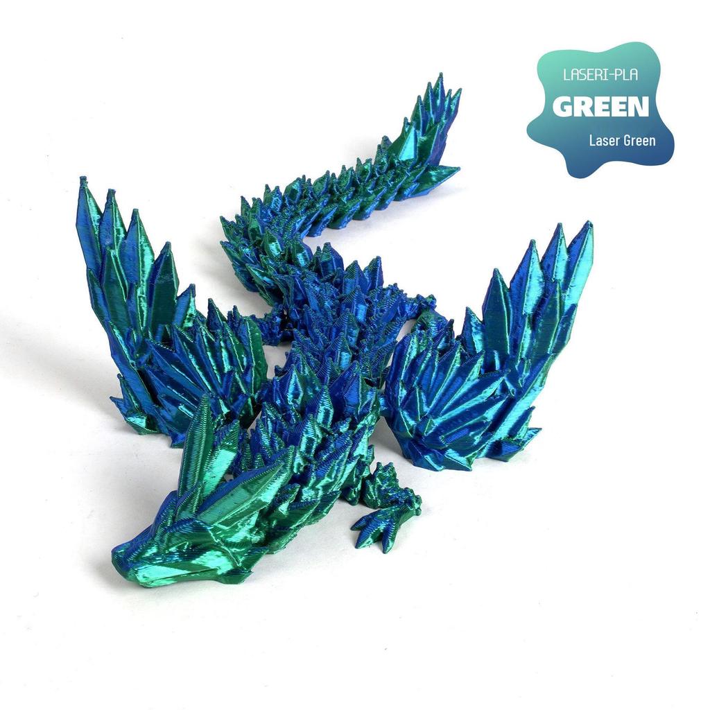 3D Printed Movable Crystal Wyvern Dinosaur Figurines with Dragon Egg Toy