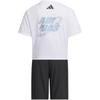 Adidas Casual Sports Suit Loose Comfortable Round Neck Fashion Set Kids suit White Black JM7983