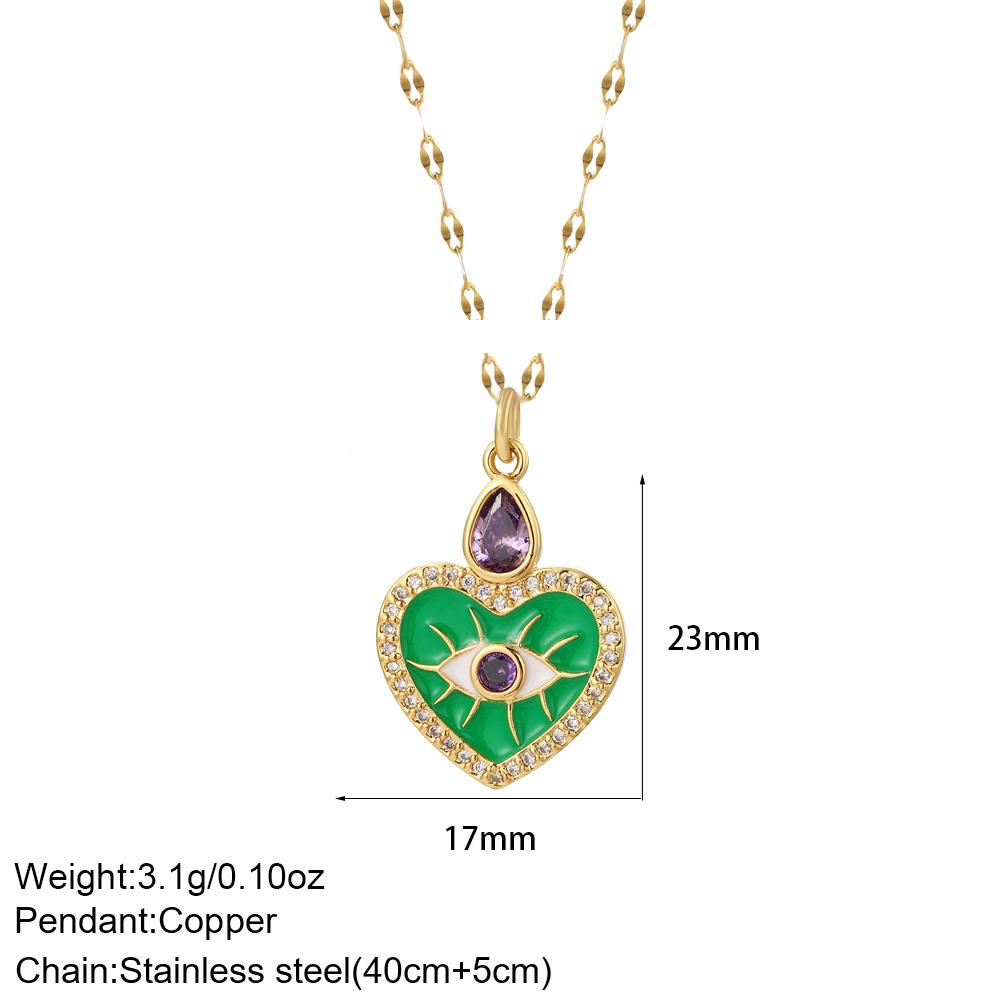 Evil Blue Eye Necklace for Women Cute Heart Boho Moon Star Pendant Gold Color Long Stainless Steel Chain Collars Fashion Choker