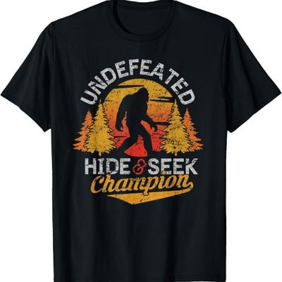 Bigfoot Hide and Seek Champion Shirt Sasquatch Tee Men Kids T-Shirt