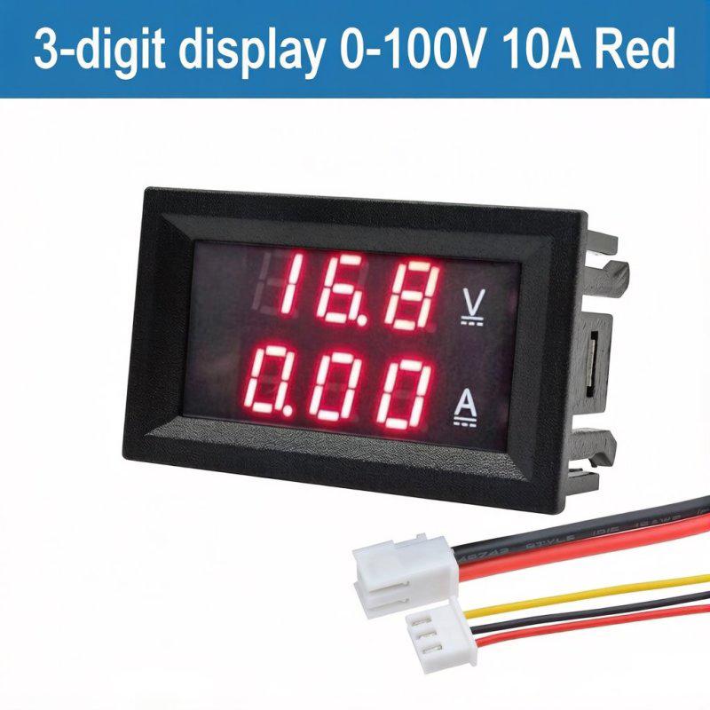 LIZAO DC 0-100V/200V Digital Voltage Current Power Meter 10A/50A/100A Dual Display Panel Meter