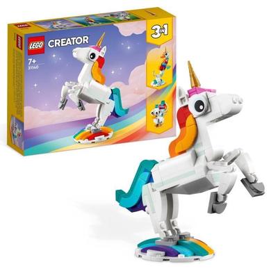 LEGO ® Creator 3-in-1 31140 The Magic Unicorn, Seahorse and Peacock Toy, Animal Figures
