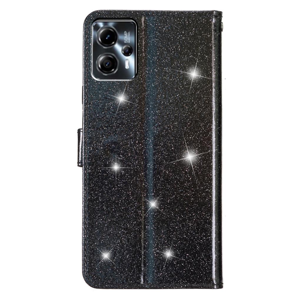 For Motorola Moto G13 4G/G23 4G Glittery Flip Wallet Stand Leather Case Anti-drop Phone Cover