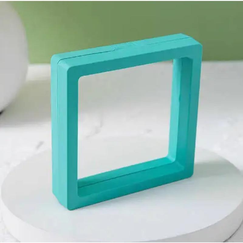 4pcs Multicolor Jewelry Display Box 3D Floating Picture Frame Shadow Box Ring Pendant Holder Protect Jewelry Stone