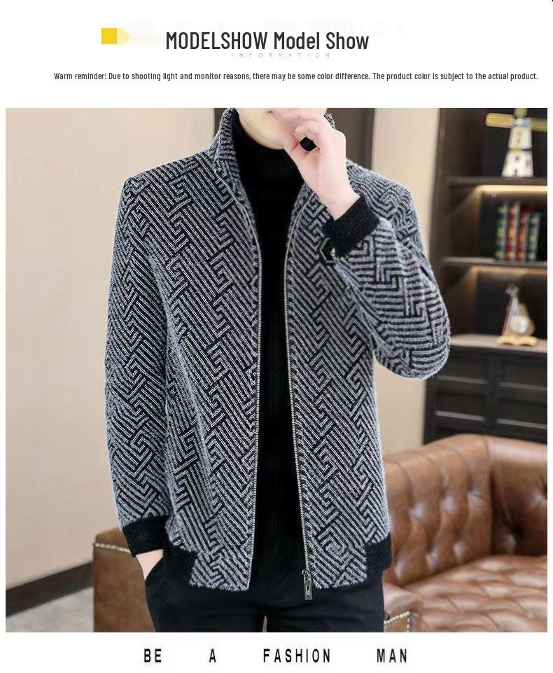 2025 Men's Woolen Windbreaker - Stand Collar, Short Jacket with Plus Velvet for Autumn/Winter