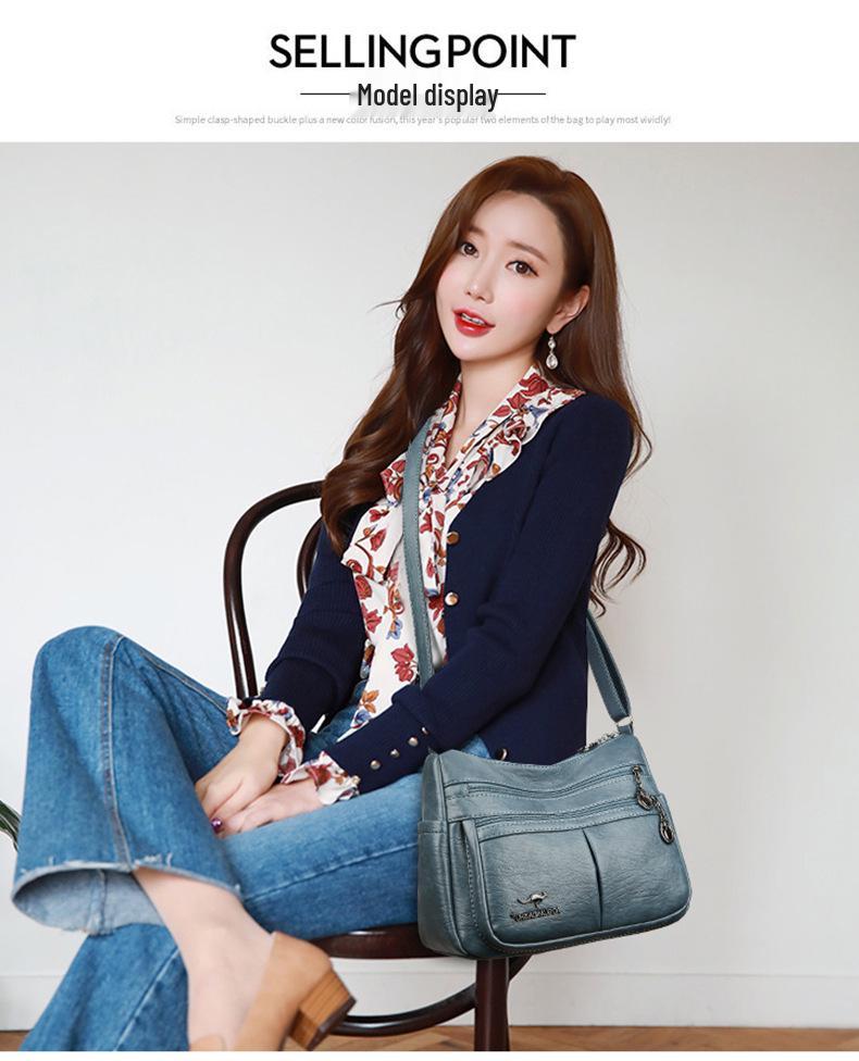 Women's 2025 Versatile PU Crossbody Bag: Fashionable, Multi-Pocket Shoulder Bag for Middle-Aged & Elderly Ladies