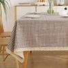Nordic Style Coffee Grid Tablecloth Rectangle Tablecloth with Lace Dust-Proof Table Cover for Kitchen Dinning Table Decoration