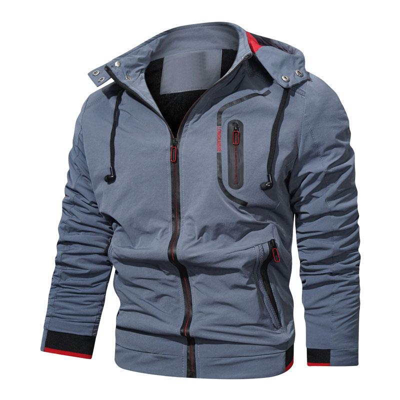 

Осенняя мужская тяжелая повседневная куртка Куртка Бейсбольная куртка мужская куртка с капюшоном 4XL