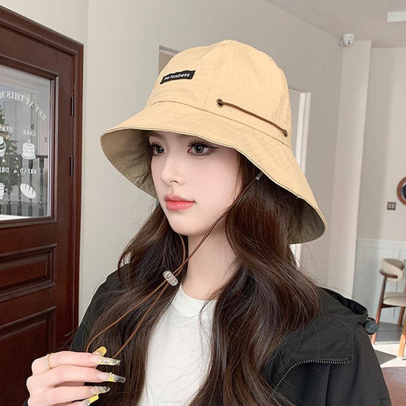 Bucket Hat Neck Protection Men and Women Summer Outdoor Camping Drawstring Basin Hat Big Brim Sunshade Sun Protection Casual Hat